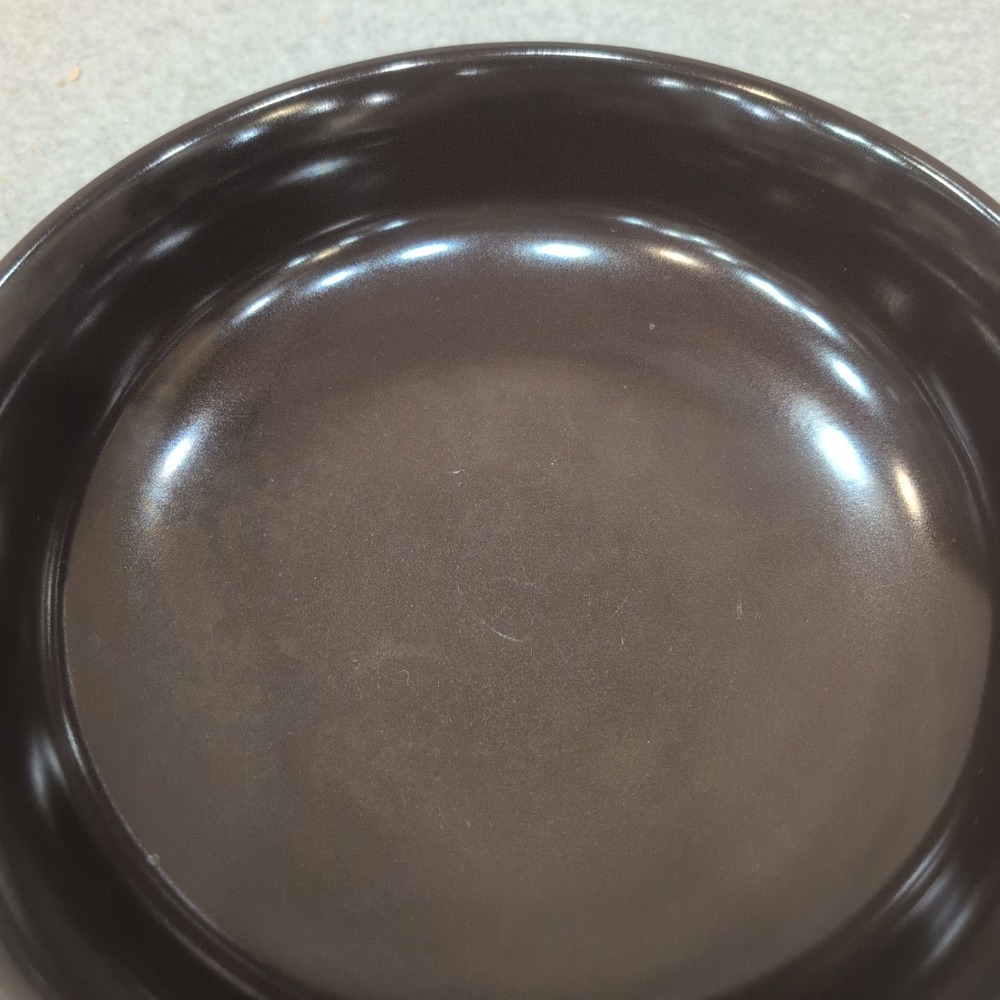 Franciscan Brown Glazed Ceramic Bowl with Green Band Mid Century Modern - Picture 3 of 8